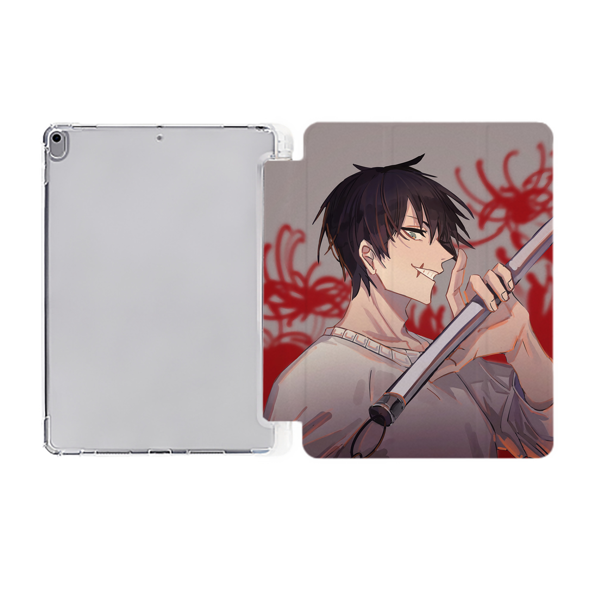 （画像用） 呪術廻戦 Jujutsu Kaisen IPad ケース ペン収納付き 三つ折りスタンド PUレザー×シリコン 対応機種9.5/10.5/10.9インチ